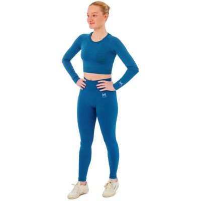 Xtreme Sportswear Dames Sportset - Sportlegging + Sport Croptop - Blauw-M Xtreme Sportswear Dames Sportset - Sportlegging + Sport Croptop - Blauw-M