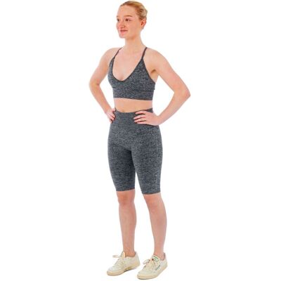 Xtreme Sportswear Dames Sportset - Korte Sportlegging + Sport BH - Antraciet Melange-S Xtreme Sportswear Dames Sportset - Korte Sportlegging + Sport BH - Antraciet Melange-S