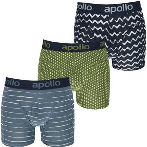 Apollo Boxershorts Heren Blue / Green Print 3-pack-XXL Apollo Boxershorts Heren Blue / Green Print 3-pack-XXL