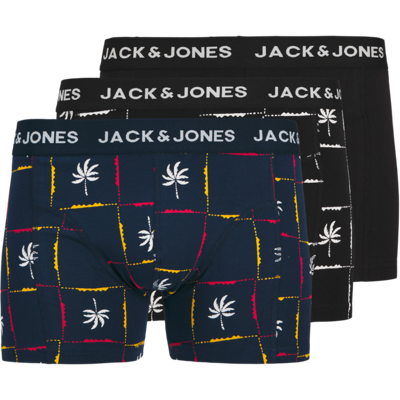 Jack & Jones Boxershorts JACPALM Trunks 3-pack Black / Navy Blazer-S Jack & Jones Boxershorts JACPALM Trunks 3-pack Black / Navy Blazer-S