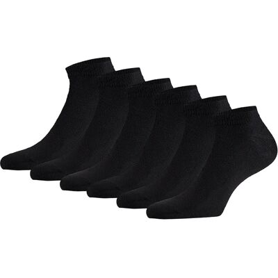 Apollo Sneakersokken Basic Bamboo Zwart 6-pack-39/42 Apollo Sneakersokken Basic Bamboo Zwart 6-pack-39/42