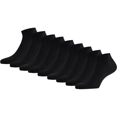 Apollo Sneakersokken Basic Bamboo Zwart 9-pack-39/42 Apollo Sneakersokken Basic Bamboo Zwart 9-pack-39/42