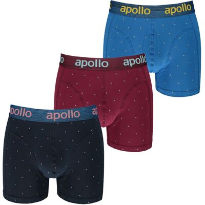 Apollo Boxershorts Heren Blue / Burgundy Dots 3-pack-XXL Apollo Boxershorts Heren Blue / Burgundy Dots 3-pack-XXL