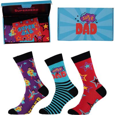 Apollo Vaderdag Cadeau Sokken Giftbox Super Dad met gratis wenskaart Apollo Vaderdag Cadeau Sokken Giftbox Super Dad met gratis wenskaart