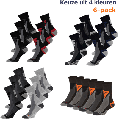 Xtreme Wandelsokken 6-pack Multi Grey-45/47 Xtreme Wandelsokken 6-pack Multi Grey-45/47