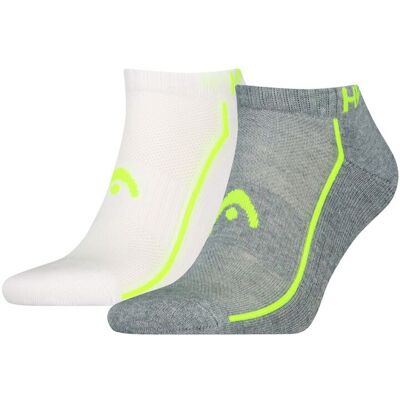 HEAD Sneakersokken Performance 2-pack Grey Melange / Wit-43/46 HEAD Sneakersokken Performance 2-pack Grey Melange / Wit-43/46