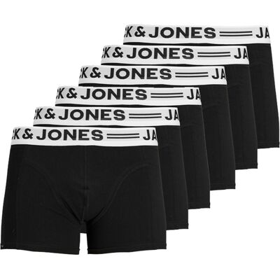 Jack & Jones Boxershorts SENSE Trunks 6-pack Zwart-S Jack & Jones Boxershorts SENSE Trunks 6-pack Zwart-S