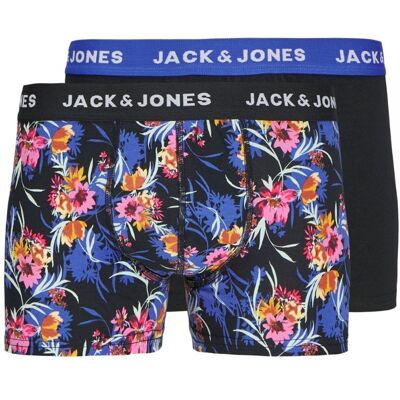 Jack & Jones Boxershorts JACBOTANIC 2-pack Zwart-S Jack & Jones Boxershorts JACBOTANIC 2-pack Zwart-S