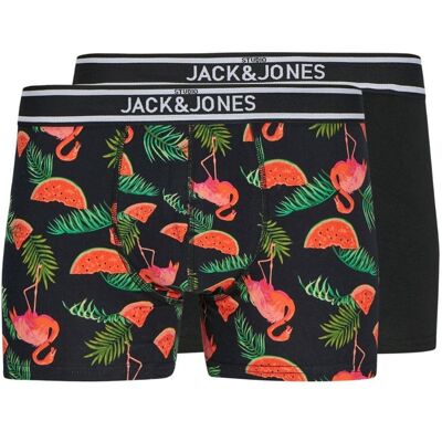Jack & Jones Boxershorts JACWATERMELON 2-pack Zwart-XXL Jack & Jones Boxershorts JACWATERMELON 2-pack Zwart-XXL