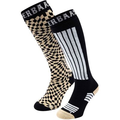 Poederbaas Skisokken 2-pack Warm Sand-43/46 Poederbaas Skisokken 2-pack Warm Sand-43/46