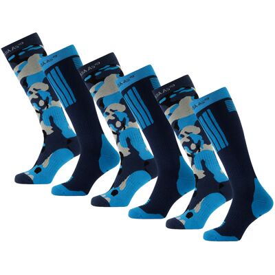 Poederbaas Skisokken 6-pack Camo Navy-43/46 Poederbaas Skisokken 6-pack Camo Navy-43/46