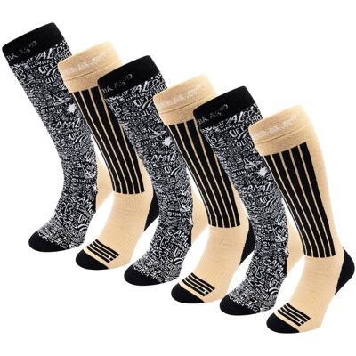 Poederbaas Skisokken 6-pack Black Multi-43/46 Poederbaas Skisokken 6-pack Black Multi-43/46