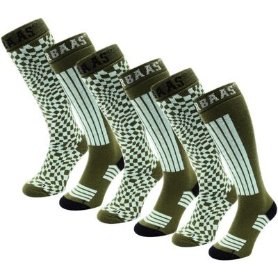 Poederbaas Skisokken 6-pack Olive Green-43/46 Poederbaas Skisokken 6-pack Olive Green-43/46