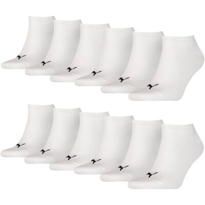 Puma Sneakersokken Plain 12-pack Wit-47/49 Puma Sneakersokken Plain 12-pack Wit-47/49