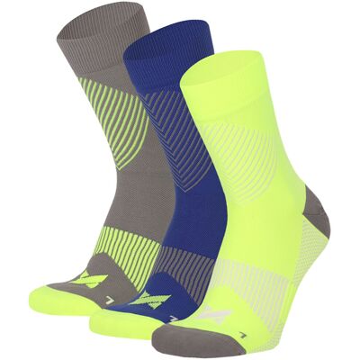 Xtreme Compressiesokken Quarter 3-pack Multi Yellow-45/47 Xtreme Compressiesokken Quarter 3-pack Multi Yellow-45/47