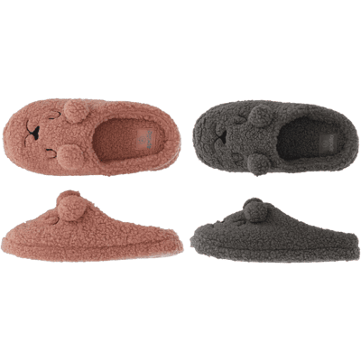 Apollo Pantoffels Dames Teddy Bear Antraciet-39/40 Apollo Pantoffels Dames Teddy Bear Antraciet-39/40