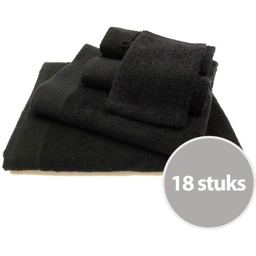 The One Towelling The One basic pakket badtextiel 450 gram Zwart - 18 stuks