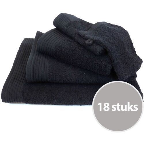 The One Towelling Deluxe pakket badtextiel 550 gram Zwart - 18 stuks