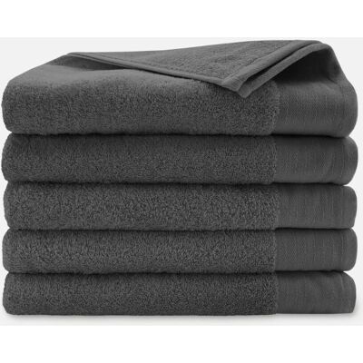 Walra Soft Cotton Handdoeken 70 x 140 cm - 550 gr/m² - Antraciet - 5 stuks Walra Soft Cotton Handdoeken 70 x 140 cm - 550 gr/m² - Antraciet - 5 stuks