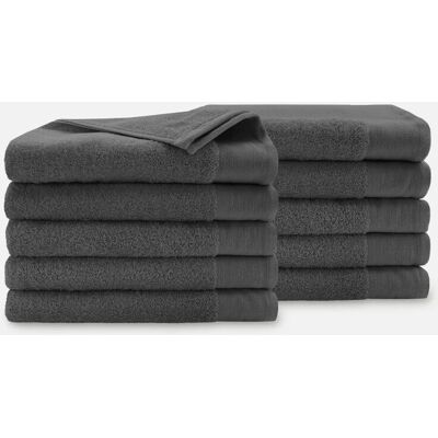 Walra Soft Cotton Handdoeken 70 x 140 cm - 550 gr/m² - Antraciet - 10 stuks Walra Soft Cotton Handdoeken 70 x 140 cm - 550 gr/m² - Antraciet - 10 stuks