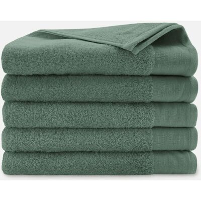 Walra Soft Cotton Handdoeken 70 x 140 cm - 550 gr/m² - Legergroen - 5 stuks Walra Soft Cotton Handdoeken 70 x 140 cm - 550 gr/m² - Legergroen - 5 stuks