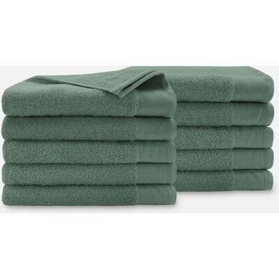 Walra Soft Cotton Handdoeken 70 x 140 cm - 550 gr/m² - Legergroen - 10 stuks Walra Soft Cotton Handdoeken 70 x 140 cm - 550 gr/m² - Legergroen - 10 stuks