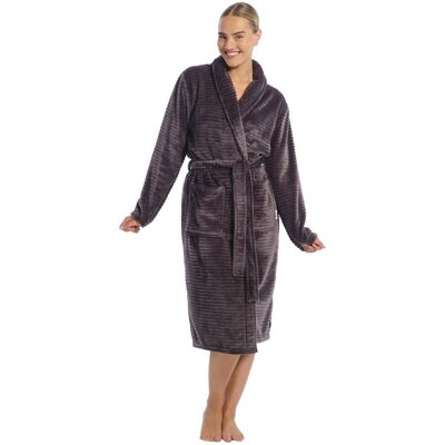 Ten Cate Badjas Dames Dark Grey Stripe-M Ten Cate Badjas Dames Dark Grey Stripe-M