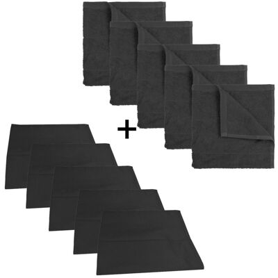The One Towelling The One Keuken set - 5 x theedoek & 5 x keukendoek - Antraciet The One Towelling The One Keuken set - 5 x theedoek & 5 x keukendoek - Antraciet