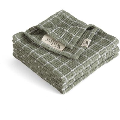 Walra Vaatdoek Dry with Cubes Legergroen - 3 stuks Walra Vaatdoek Dry with Cubes Legergroen - 3 stuks