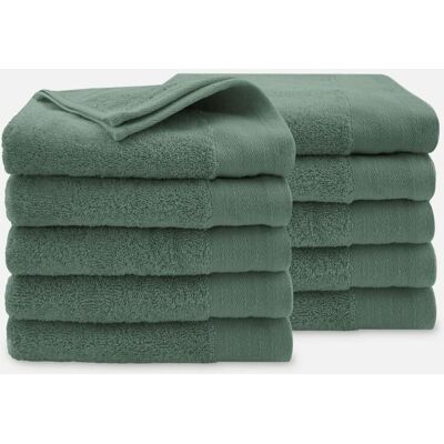 Walra Soft Cotton Handdoeken 50 x 100 cm - 550 gr/m² - Legergroen - 10 stuks Walra Soft Cotton Handdoeken 50 x 100 cm - 550 gr/m² - Legergroen - 10 stuks