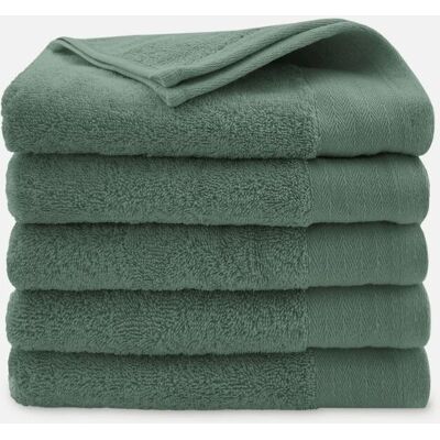 Walra Soft Cotton Handdoeken 50 x 100 cm - 550 gr/m² - Legergroen - 5 stuks Walra Soft Cotton Handdoeken 50 x 100 cm - 550 gr/m² - Legergroen - 5 stuks