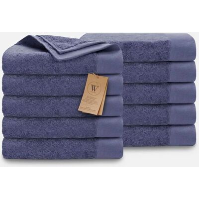 Walra Remade Cotton Handdoeken 60 x 110 cm - 550 gr/m² - Blauw - 10 stuks Walra Remade Cotton Handdoeken 60 x 110 cm - 550 gr/m² - Blauw - 10 stuks