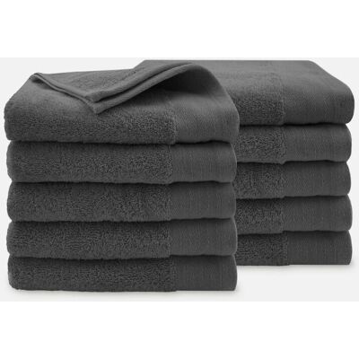 Walra Soft Cotton Handdoeken 60 x 110 cm - 550 gr/m² - Antraciet - 10 stuks Walra Soft Cotton Handdoeken 60 x 110 cm - 550 gr/m² - Antraciet - 10 stuks