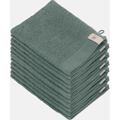 Walra Soft Cotton Washandje 16 x 21 cm 550 gram Legergroen - 12 stuks Walra Soft Cotton Washandje 16 x 21 cm 550 gram Legergroen - 12 stuks