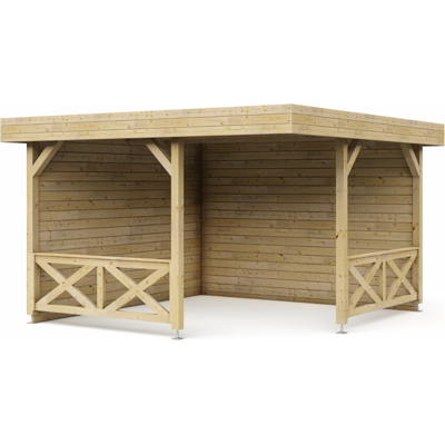 Interflex GardenLiving Interflex Hoekpaviljoen P3556 370x370 cm 40 mm vuren blank Interflex GardenLiving Interflex Hoekpaviljoen P3556 370x370 cm 40 mm vuren blank