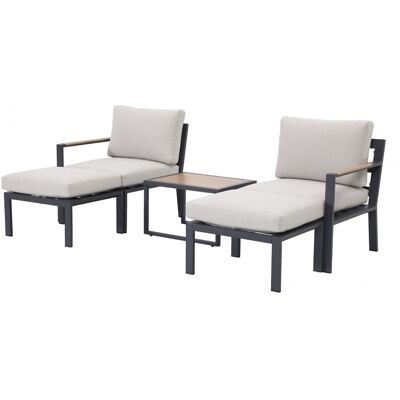 Garden Impressions Cinto loungeset 5-delig carbon black / light teak / desert sand Garden Impressions Cinto loungeset 5-delig carbon black / light teak / desert sand