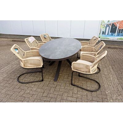 SenS-Line Breeze tuinset ovale tafel en 6 swingstoelen SenS-Line Breeze tuinset ovale tafel en 6 swingstoelen