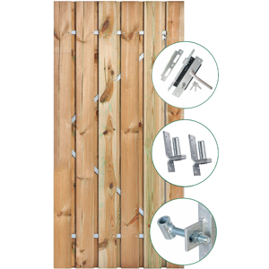 Tuindeco Tuindeur Privacy grenen geïmpregneerd 90x195 cm incl. RVS inbouwslotset Tuindeco Tuindeur Privacy grenen geïmpregneerd 90x195 cm incl. RVS inbouwslotset