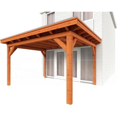 Trendhout Aanbouwveranda Lucca 435x390 cm - Plat dak Trendhout Aanbouwveranda Lucca 435x390 cm - Plat dak