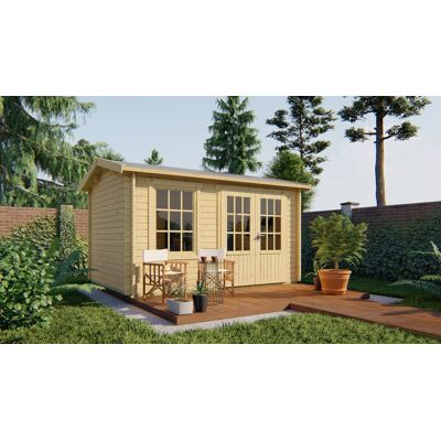 Tuindeco Chloe blokhut 400x300 cm 40 mm vuren grijs geïmpregneerd Tuindeco Chloe blokhut 400x300 cm 40 mm vuren grijs geïmpregneerd