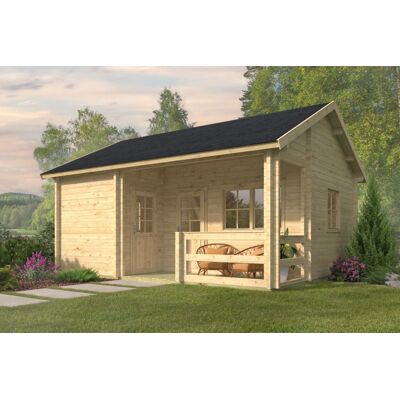 Tuindeco Edelweiss chalet 600x510 cm 70 mm vuren grijs geïmpregneerd Tuindeco Edelweiss chalet 600x510 cm 70 mm vuren grijs geïmpregneerd