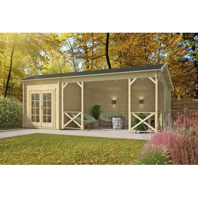Tuindeco Kukka blokhut 700x350 cm 40 mm vuren groen geïmpregneerd Tuindeco Kukka blokhut 700x350 cm 40 mm vuren groen geïmpregneerd