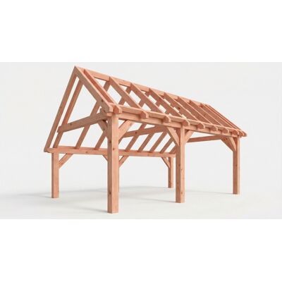 Trendhout Bouwpakket kapschuur 648,5x410,5 cm fijnbezaagd Douglas Trendhout Bouwpakket kapschuur 648,5x410,5 cm fijnbezaagd Douglas