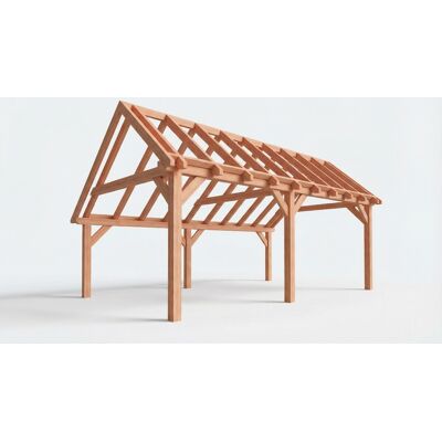 Trendhout Bouwpakket kapschuur 701,5x410,5 cm fijnbezaagd Douglas Trendhout Bouwpakket kapschuur 701,5x410,5 cm fijnbezaagd Douglas