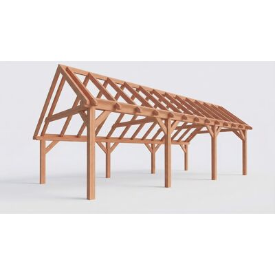 Trendhout Bouwpakket kapschuur 928x410,5 cm fijnbezaagd Douglas Trendhout Bouwpakket kapschuur 928x410,5 cm fijnbezaagd Douglas