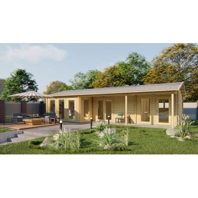 Tuindeco Letterkenny Blokhut 70 mm 1120x595 cm 70 mm vuren grijs geïmpregneerd Tuindeco Letterkenny Blokhut 70 mm 1120x595 cm 70 mm vuren grijs geïmpregneerd