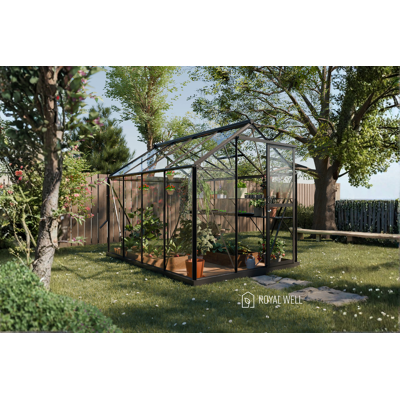 Royal Well Mary II aluminium tuinkas 212x291 cm zwart Royal Well Mary II aluminium tuinkas 212x291 cm zwart
