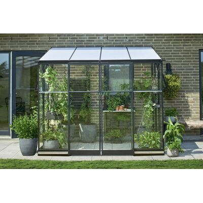 Royal Well Qube aluminium muurkas Lean-to 68 251x188x230 cm zwart met veiligheidsglas Royal Well Qube aluminium muurkas Lean-to 68 251x188x230 cm zwart met veiligheidsglas