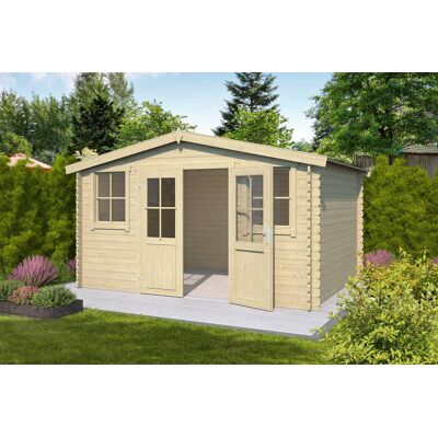 Outdoor Life Dallas Blokhut 376x292 cm 28 mm vuren blank Outdoor Life Dallas Blokhut 376x292 cm 28 mm vuren blank
