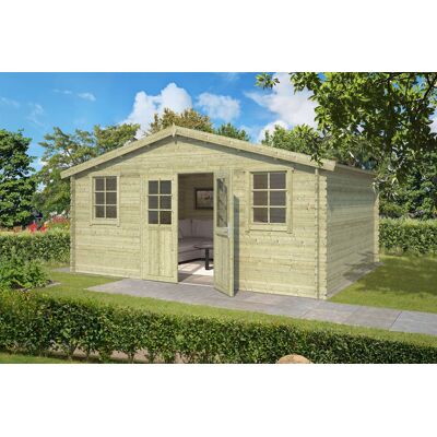 Outdoor Life Udo Blokhut 500x320 cm 28 mm vuren Groen geïmpregneerd Outdoor Life Udo Blokhut 500x320 cm 28 mm vuren Groen geïmpregneerd